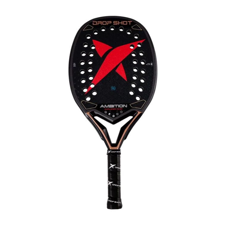 Raquete Drop Shot Explorer 7.0 BT, preta com o X vermelho