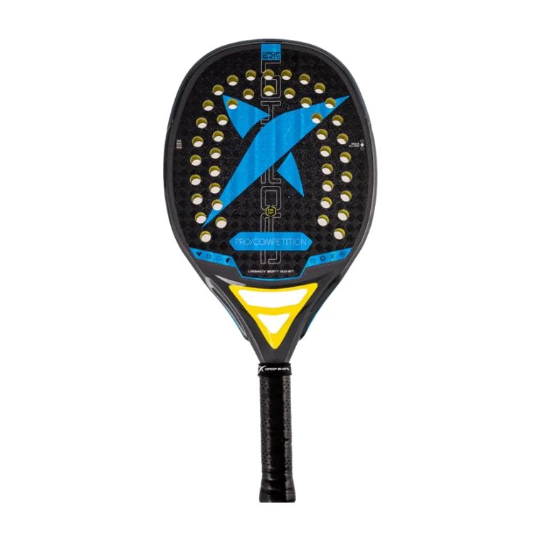 Raquete Drop Shot Legacy Soft 3.0 BT, preta com o X azul